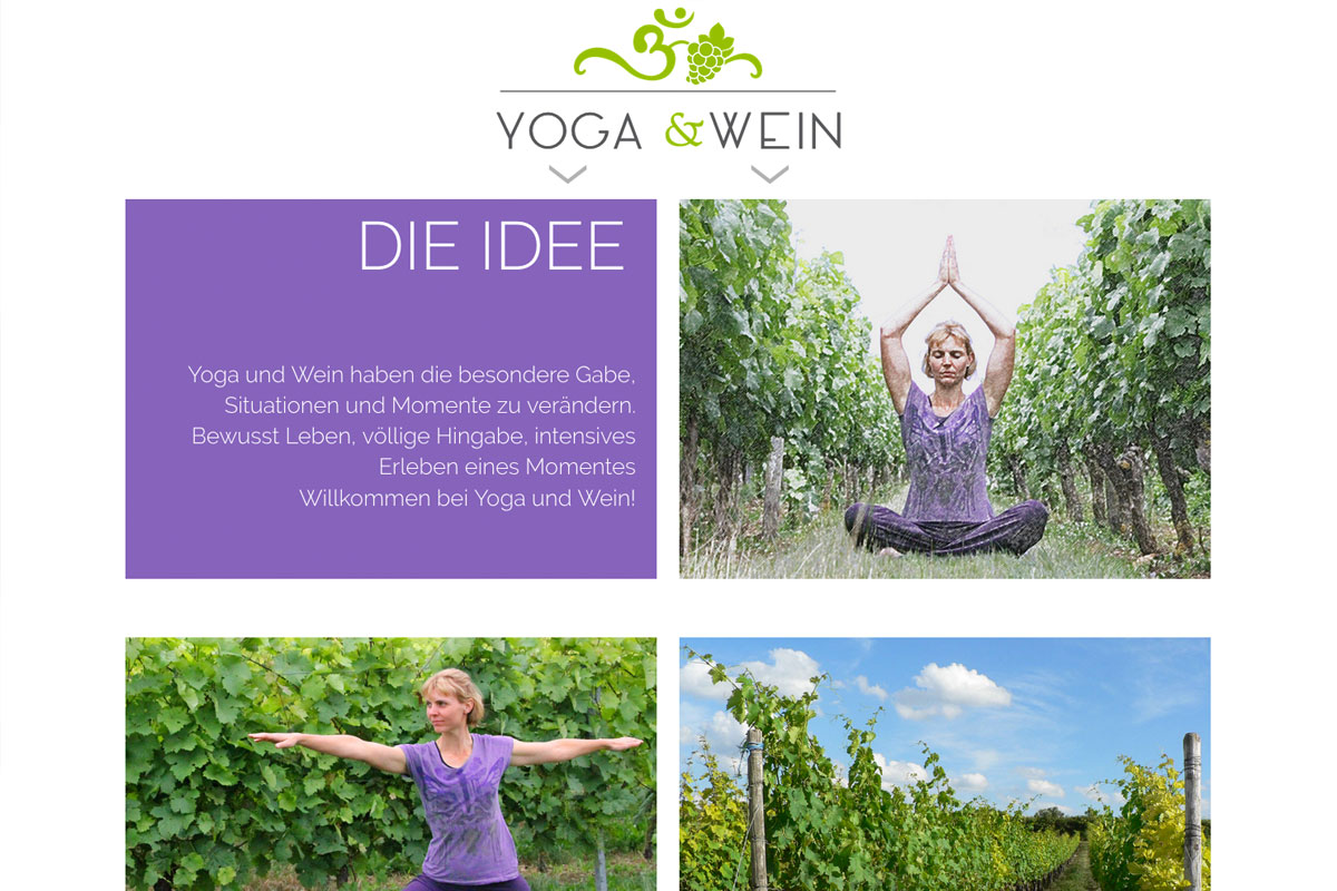 Internetseite Yoga & Wein